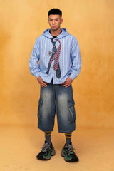 CLP Tie Graphic Striped Hooded Jacket