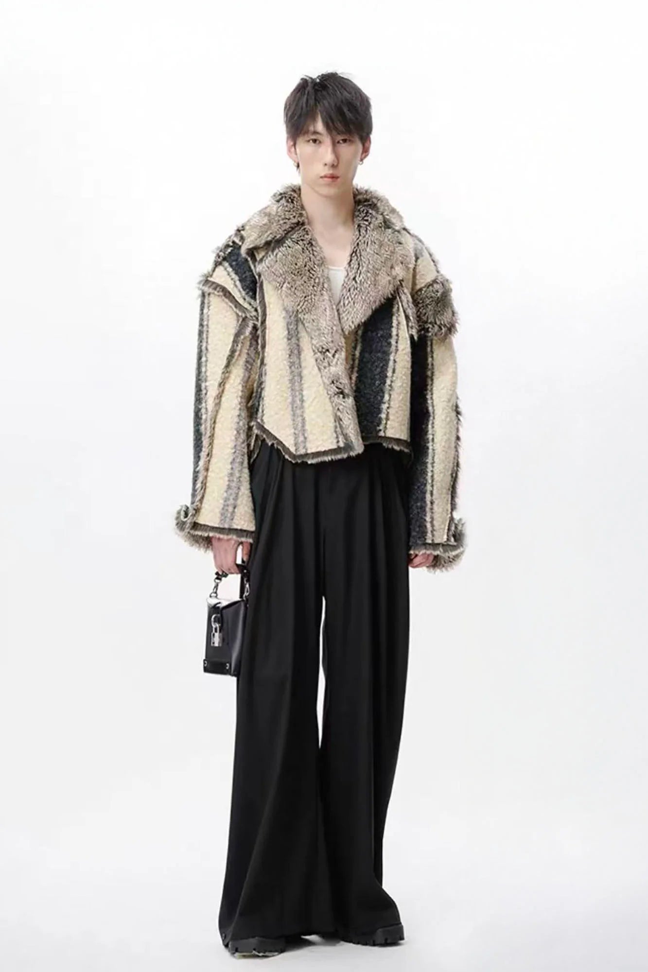 TUIMU Reversible Faux Fur Cropped Jacket