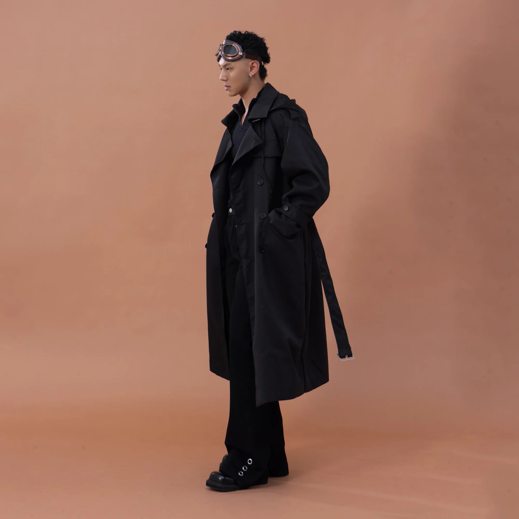 CLP Utility Belted Hooded Trench Coat