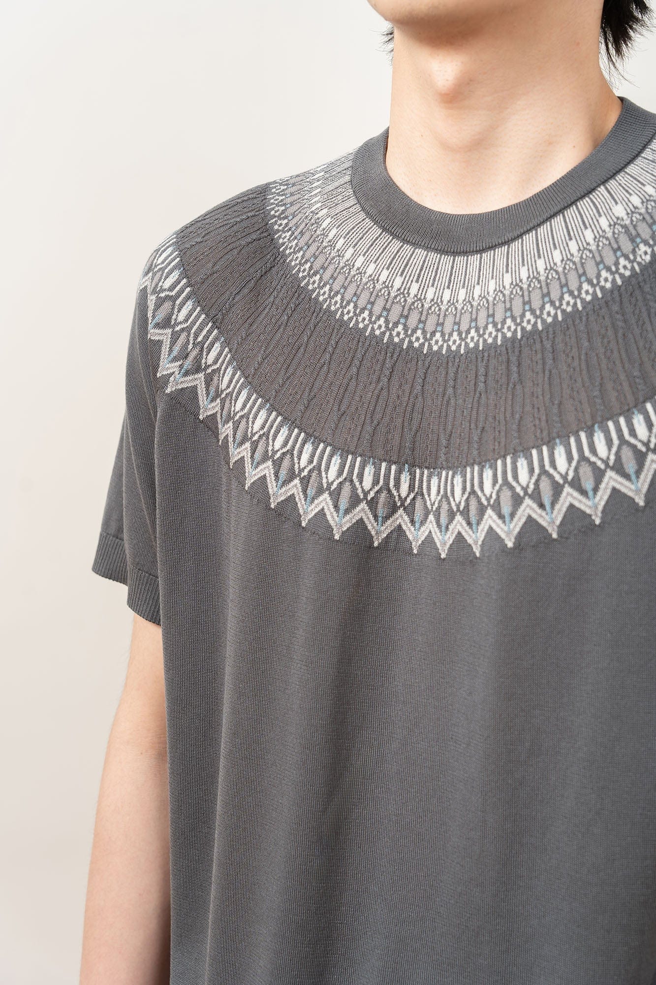 MOITIEDEPETALE Fair Isle Jacquard Tee