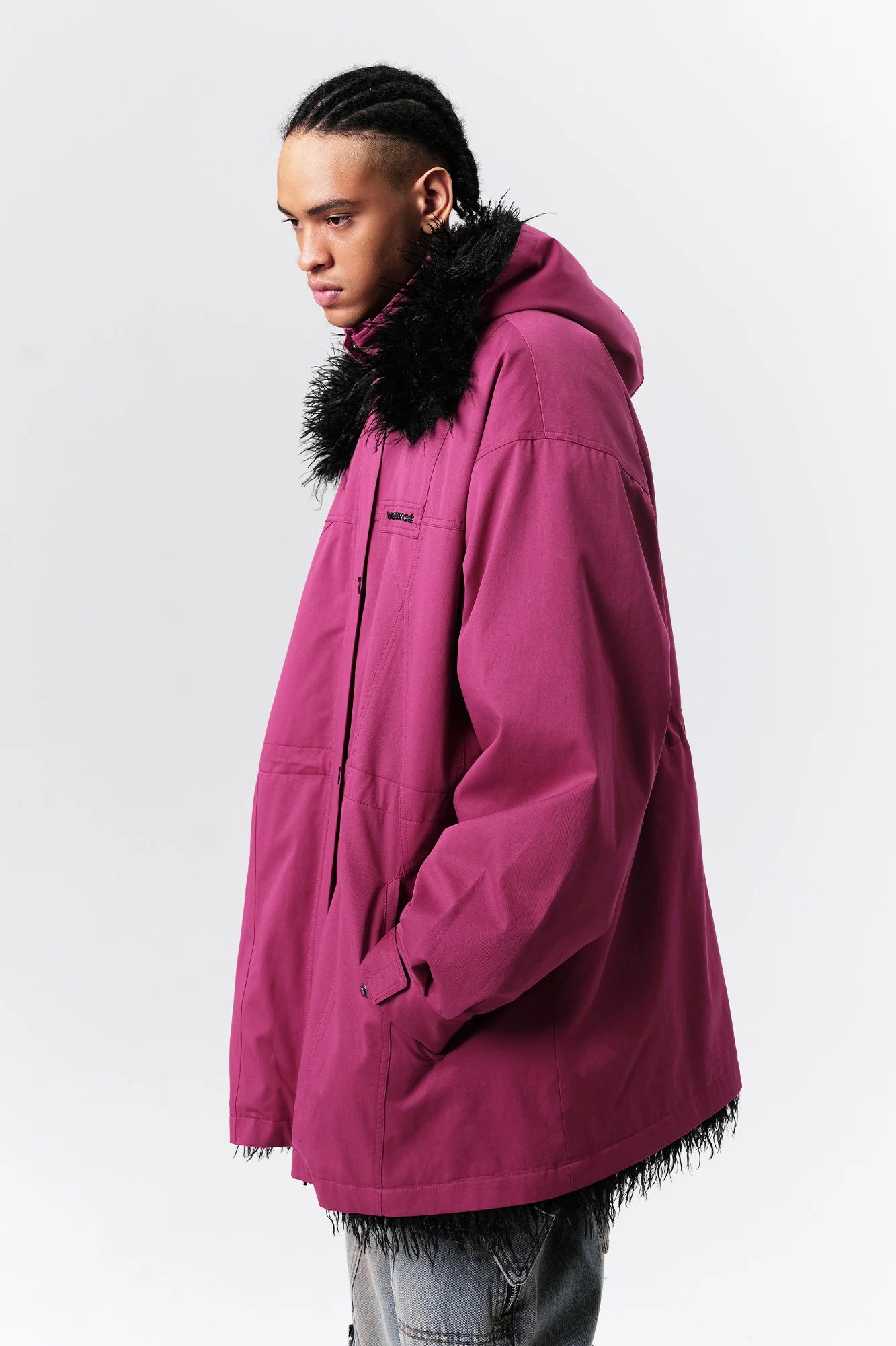 VANN VALRENCE Detachable Hood Faux-Fur Collar Parka