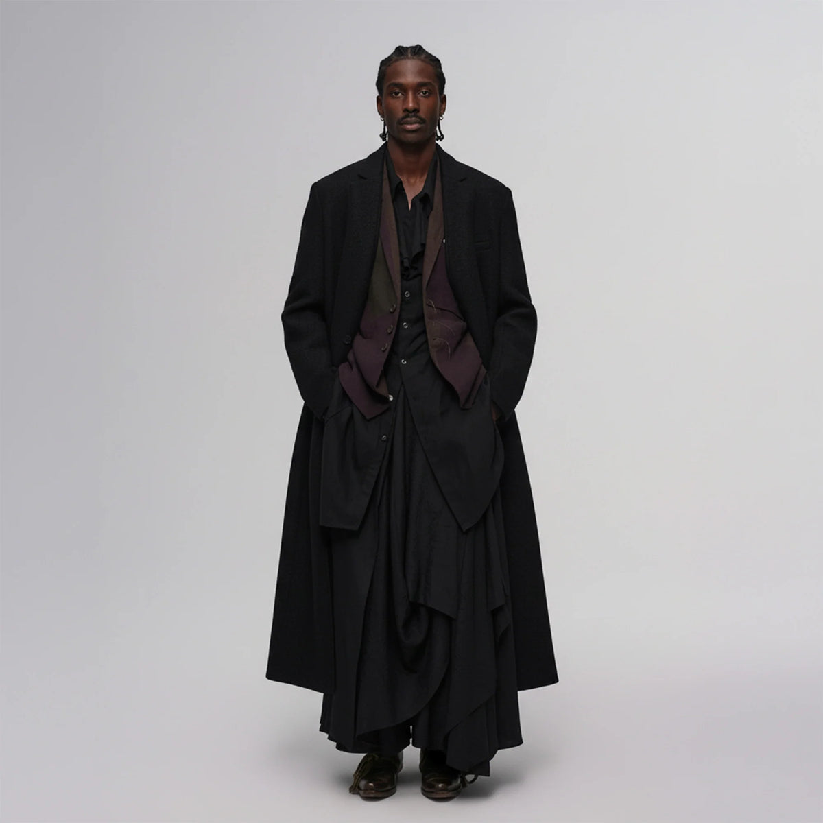 ILNya Nieternite Nifutur Essential Collarless Heavyweight Wool Coat