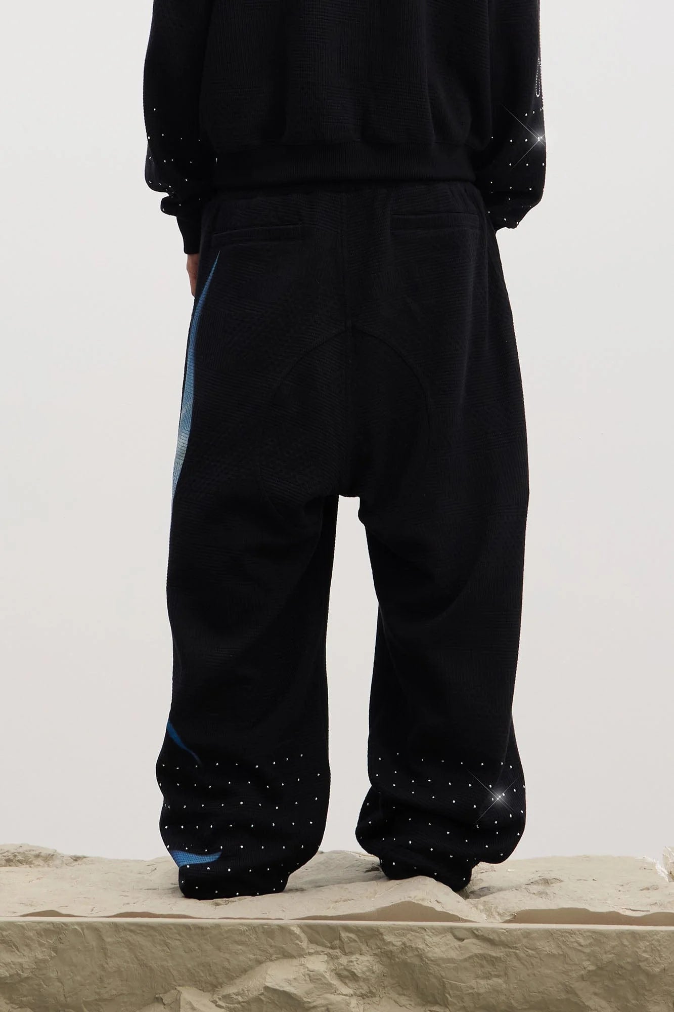 DND4DES Virgin Mary Graphic Rhinestone Sweatpants