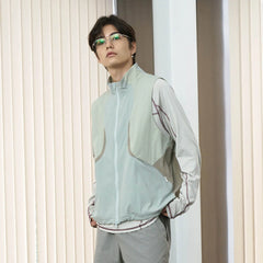 ENSHADOWER Contrast Arc Spliced Drawstring Vest
