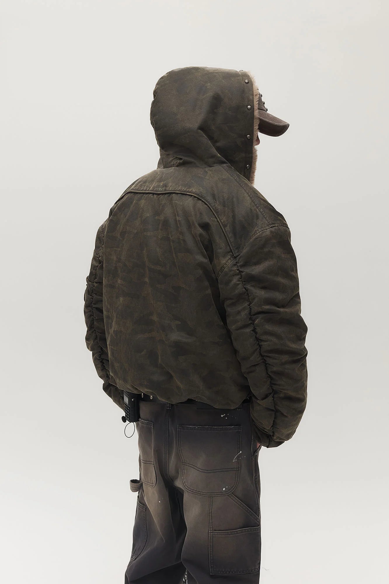 SAVAGEGROWTHWORLD Camo Faux Fur Lining Bomber Jacket
