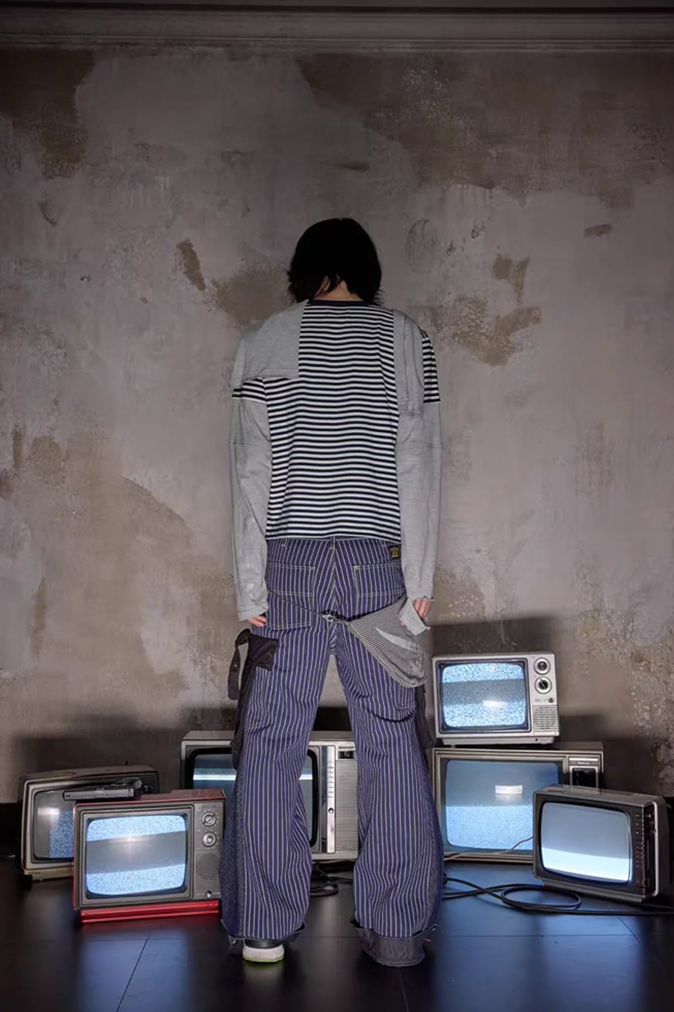 NOTHINGNESS WORLD Strap-On Pouch Utility Wide-Leg Pants