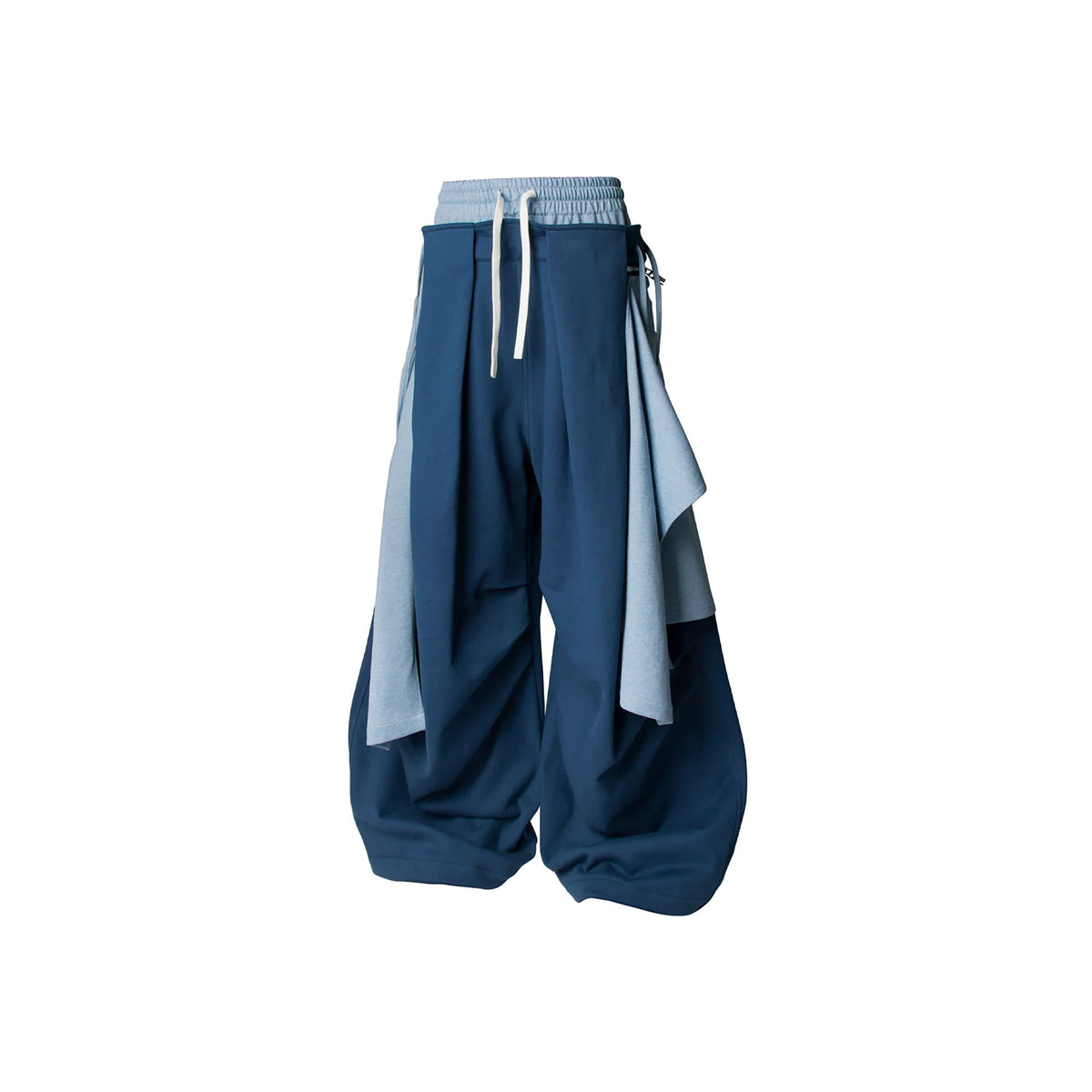 RELABEL Double Waistband Detachable Back Flap Oversized Sweatpants Blue