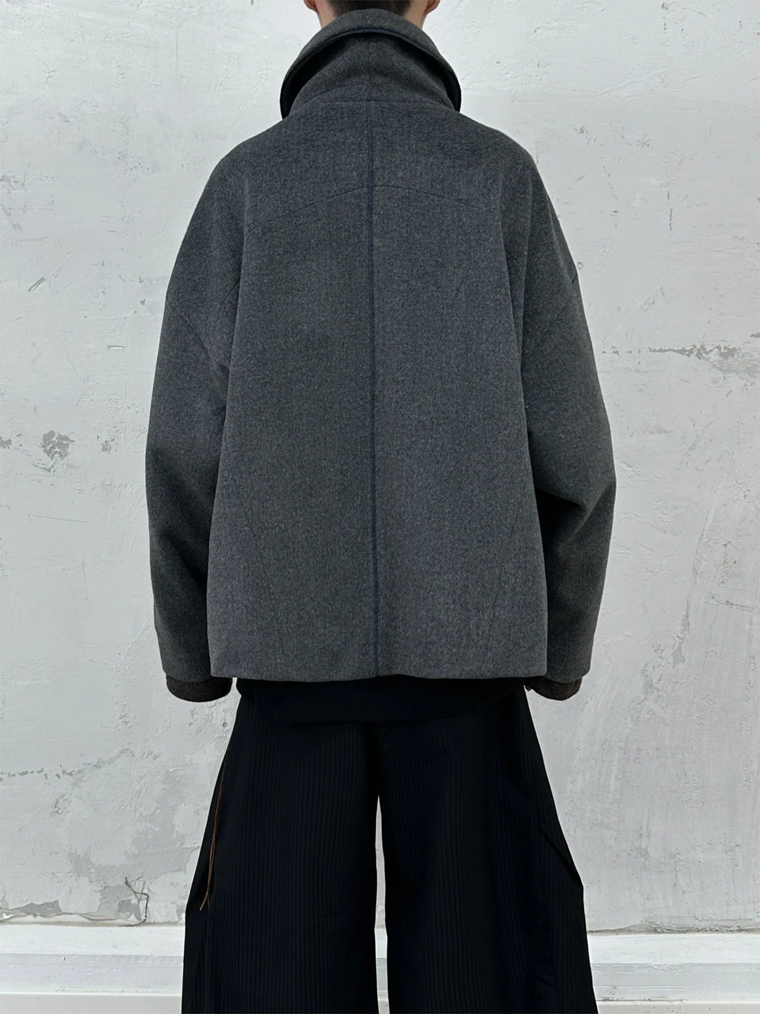 RELABEL Asym Wool-Blend Curved Panel Jacket