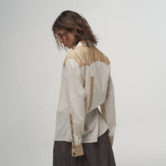 ILNya Nieternite Nifutur Pinstriped Contrast Spliced Shirt