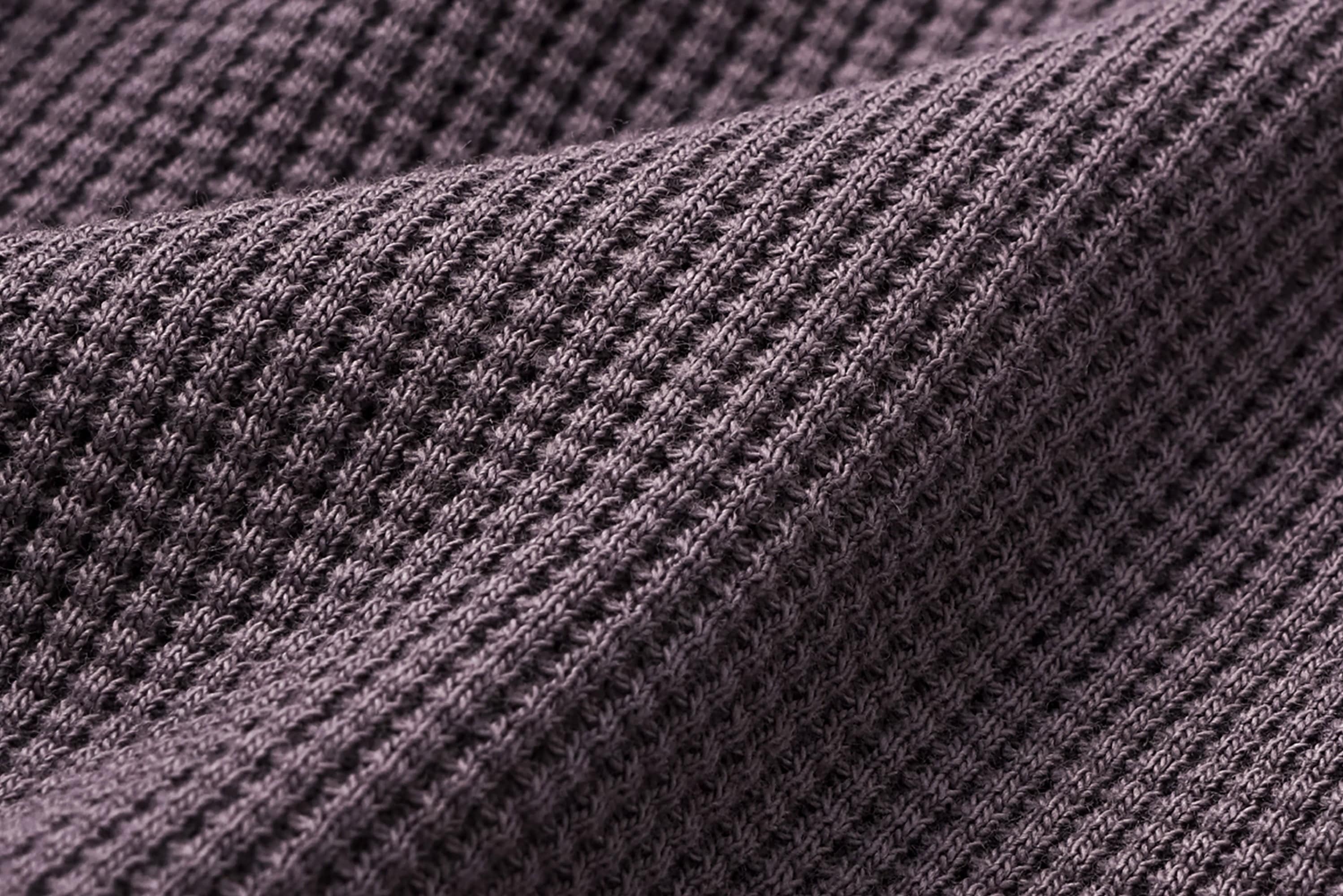 ALVNG AR ANTS Contrast Collar Waffle Knit Polo Shirt