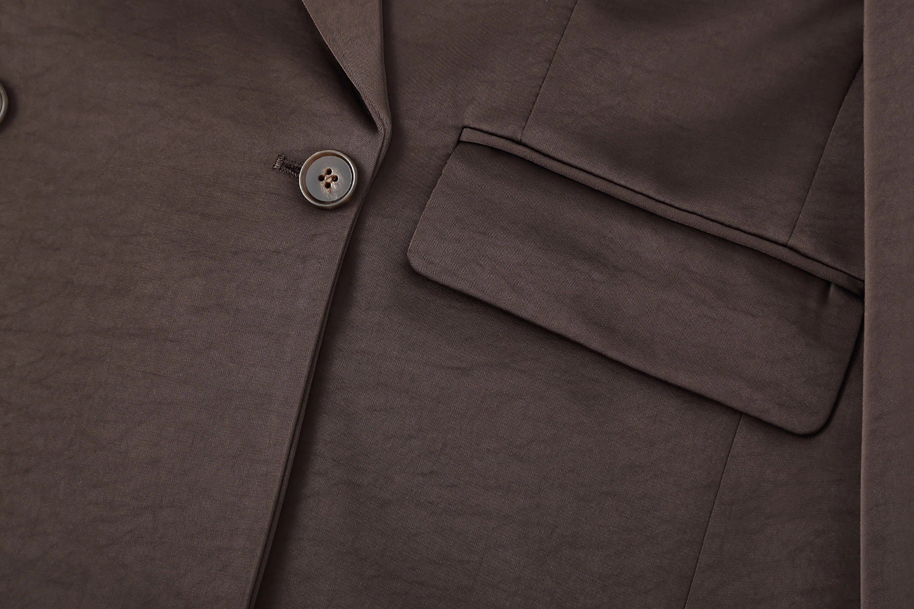 CLP Satin Double-Breasted Oversized Blazer