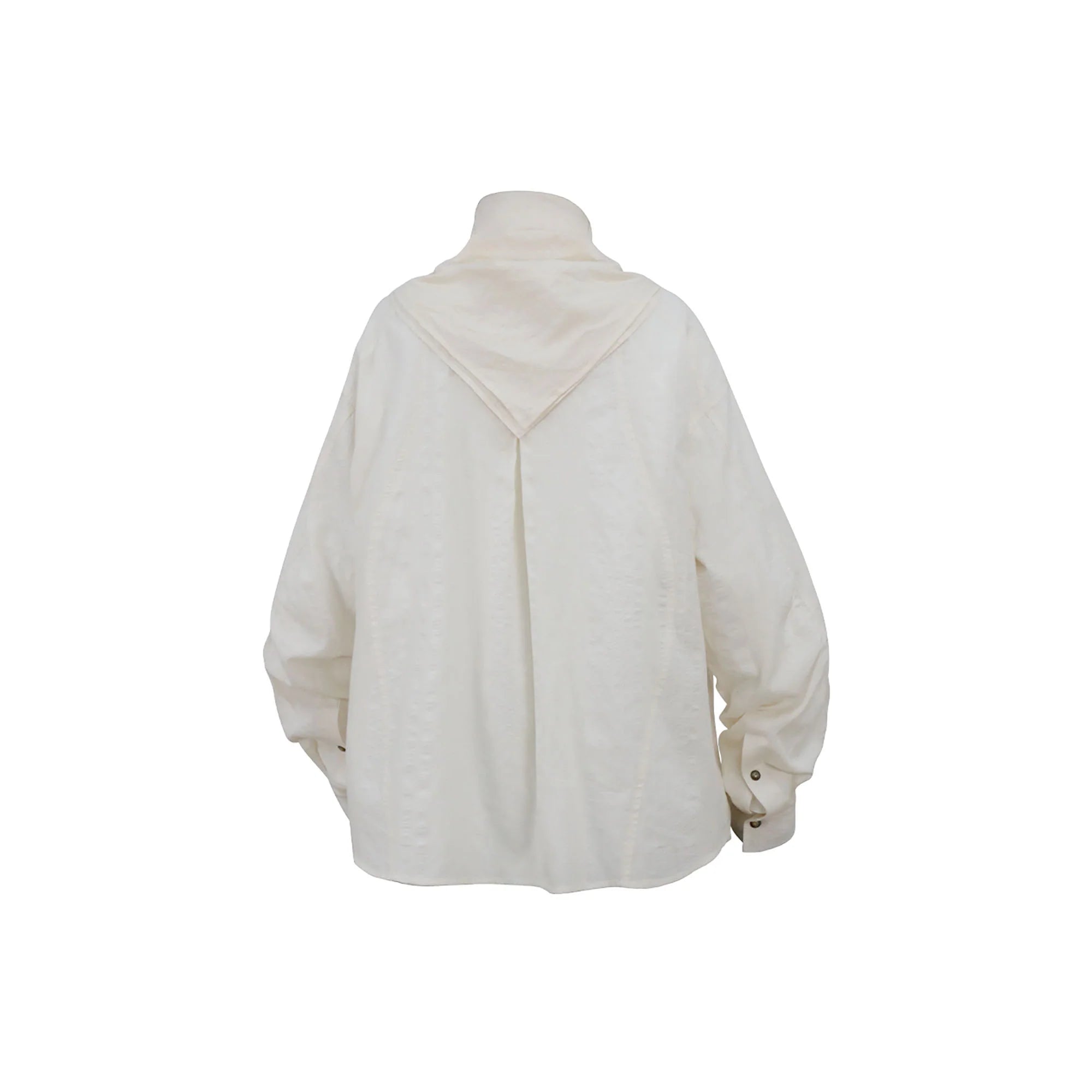 RELABEL Studded Detachable Scarf Shirt White