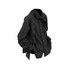 RELABEL Studded Detachable Scarf Shirt Black