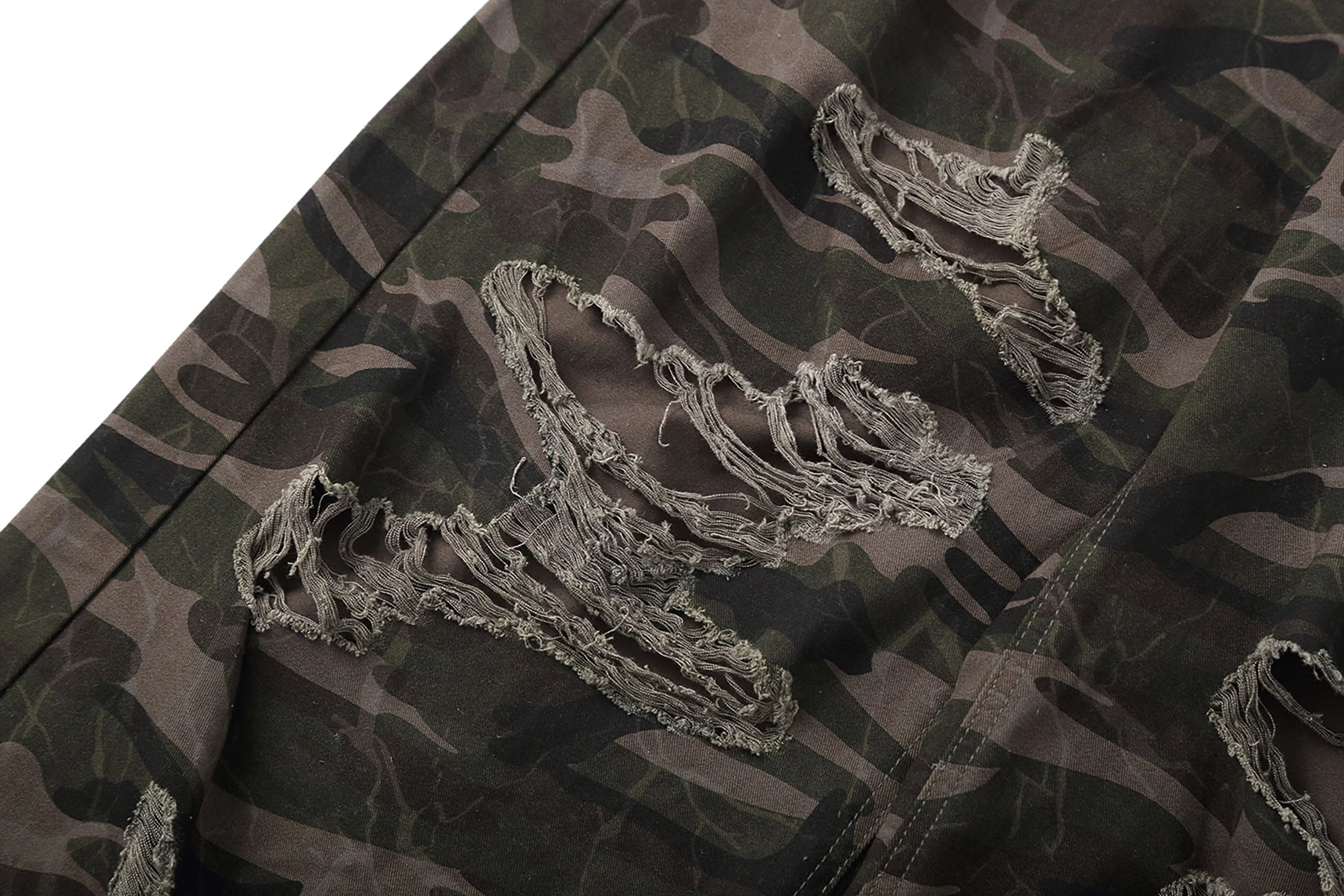 CLP Camo Ripped Straight-Leg Jeans