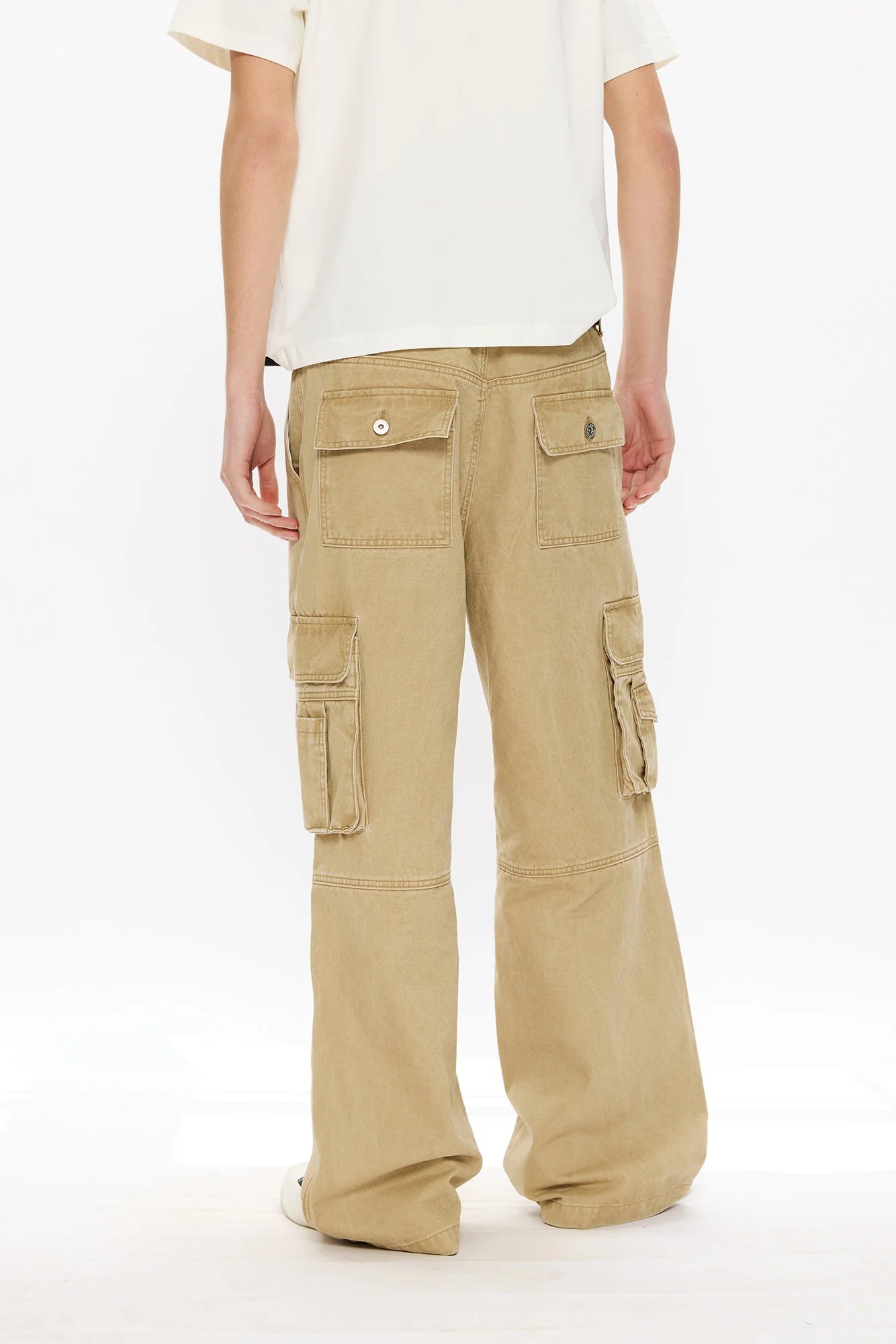 KREATE Washed Pleated Cargo Pants
