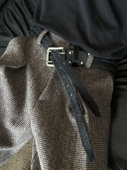KREATE Perforated Double-Prong Faux Leather Belt