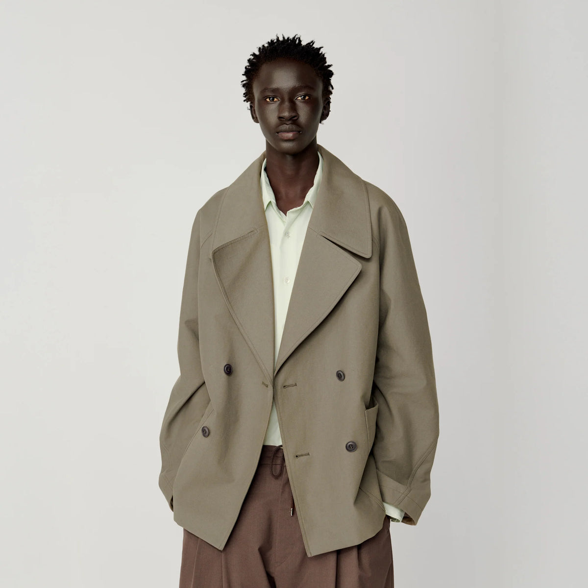 OPICLOTH Classical Double-Breasted Oversized Jacket
