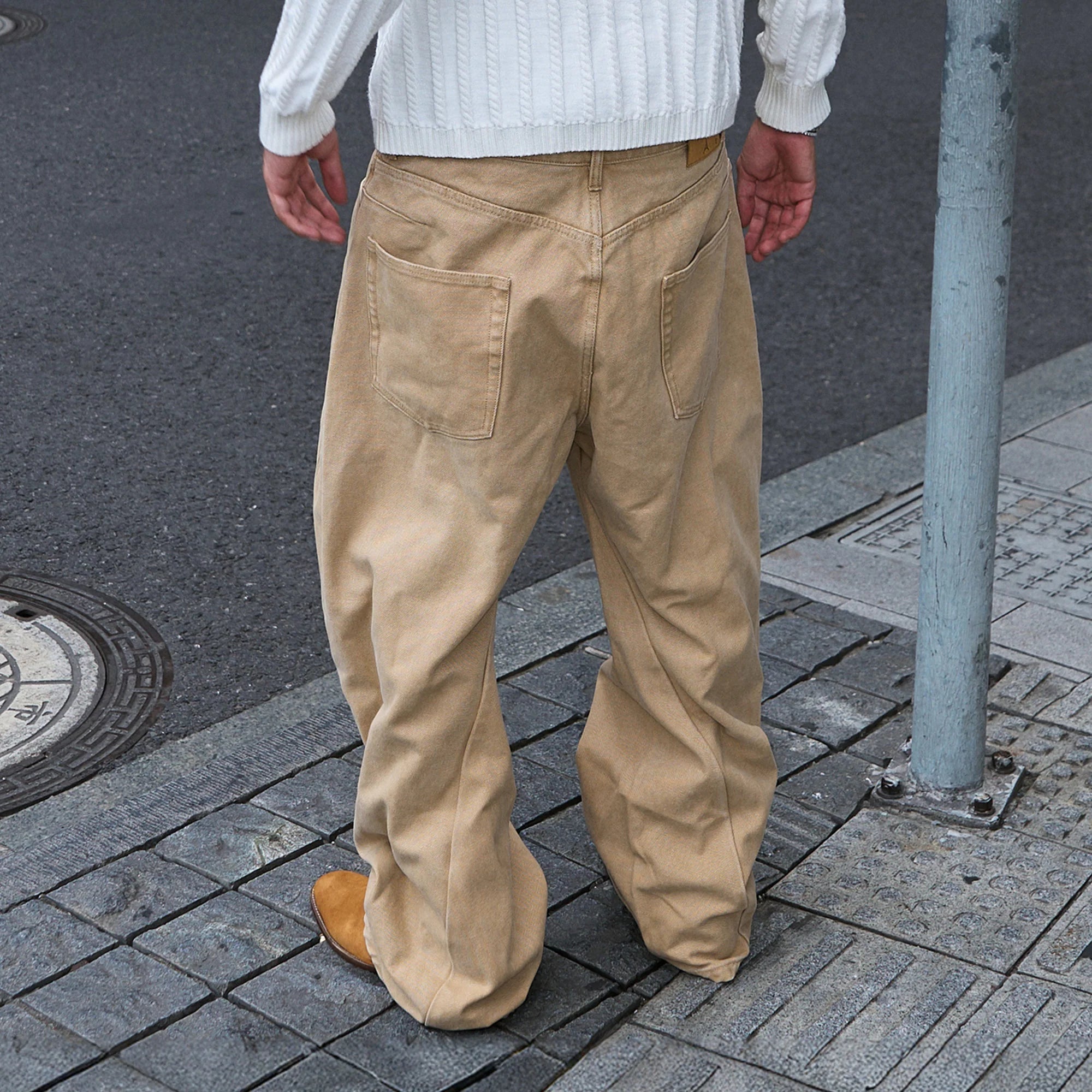 STEEPC Classical Button-Fly Curved-Seam Utility Pants