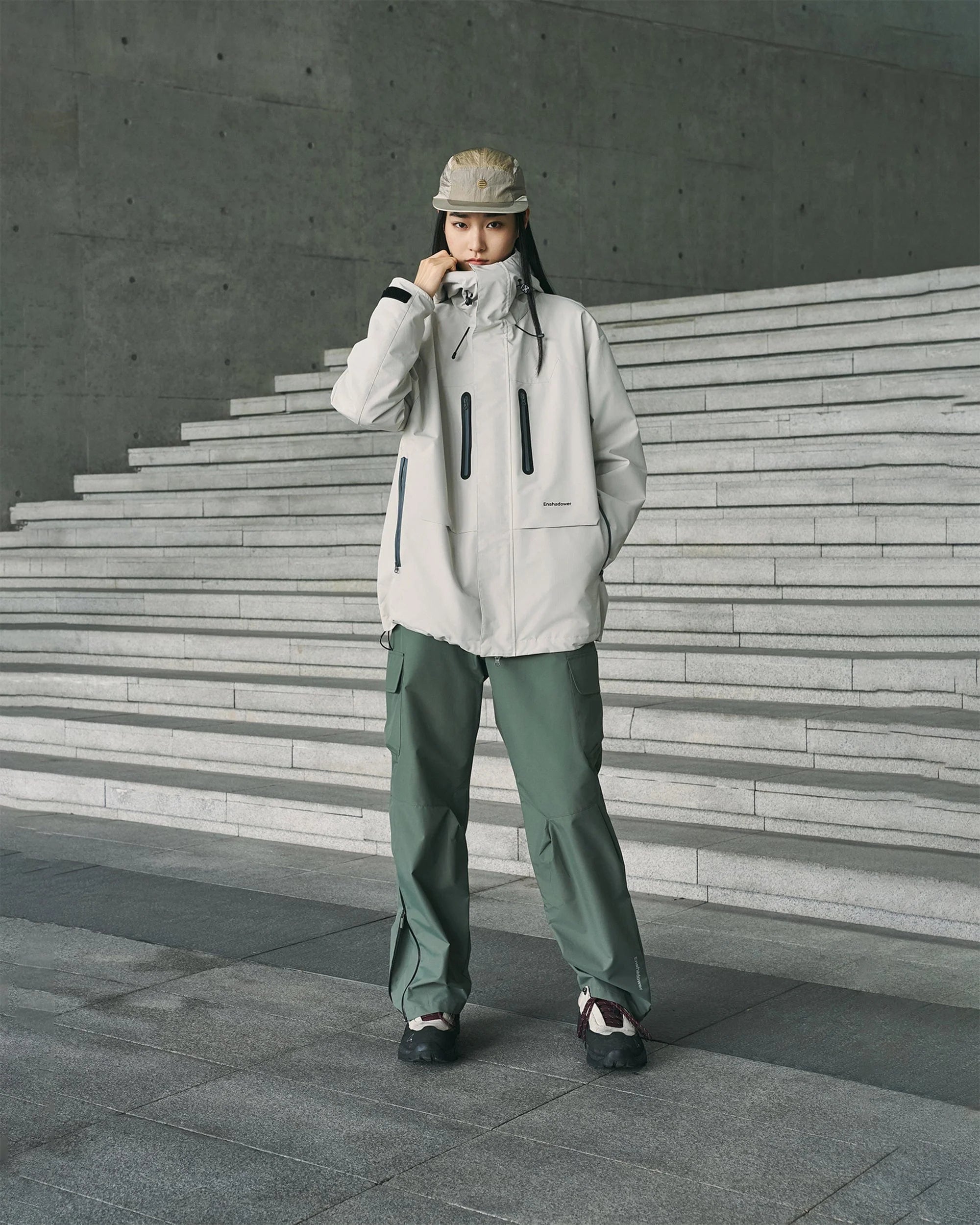 ENSHADOWER Waterproof Pleated Spliced Multi-pocket Pants