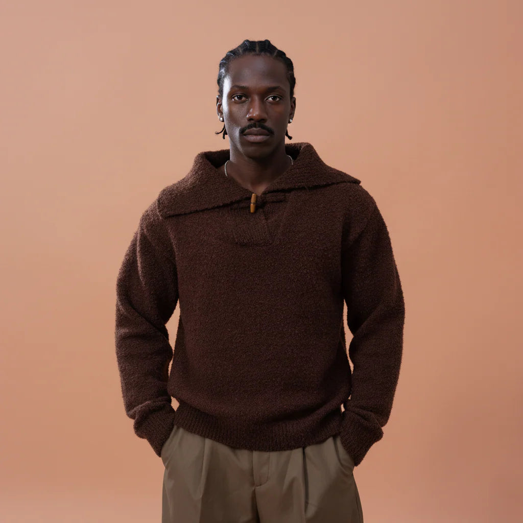 CLP Wool -Blend Toggle-Neck Knit Pullover