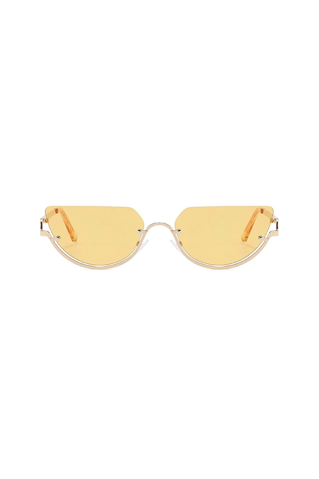 DAMAGE ASIA Semi-Oval Half-Rim Curved Frame Glasses
