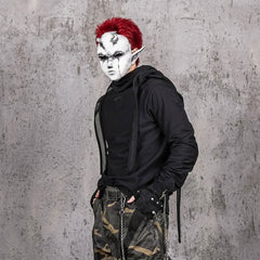 UNDERWATER Cross Embroidered High Neck Long-Sleeve Tee