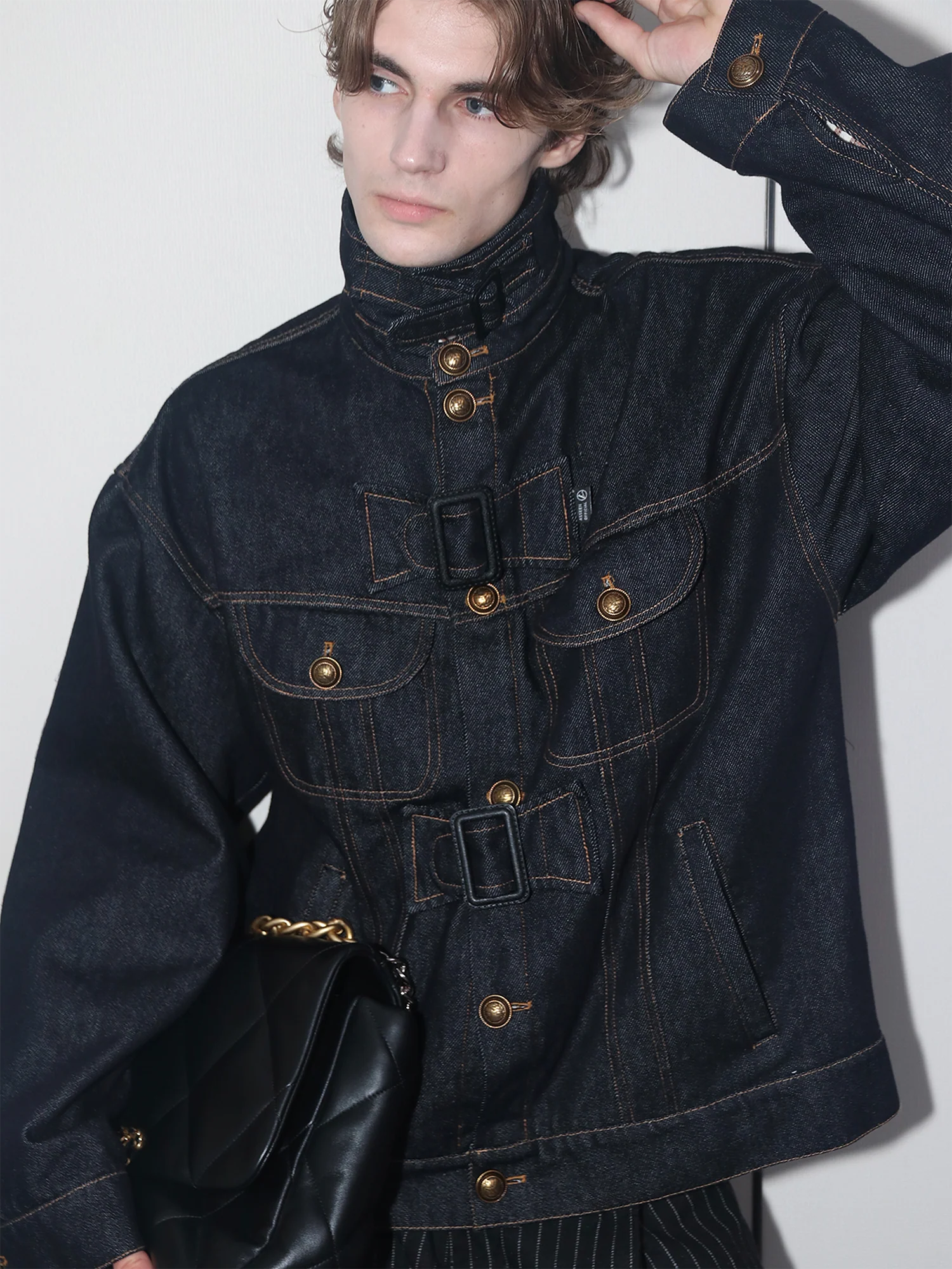 ASSEEN Detachable Faux Fur Linner Denim Jacket