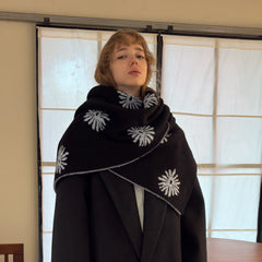 MIICHOUS Snowflake Jacquard Reversible Wool-Blend Scarf