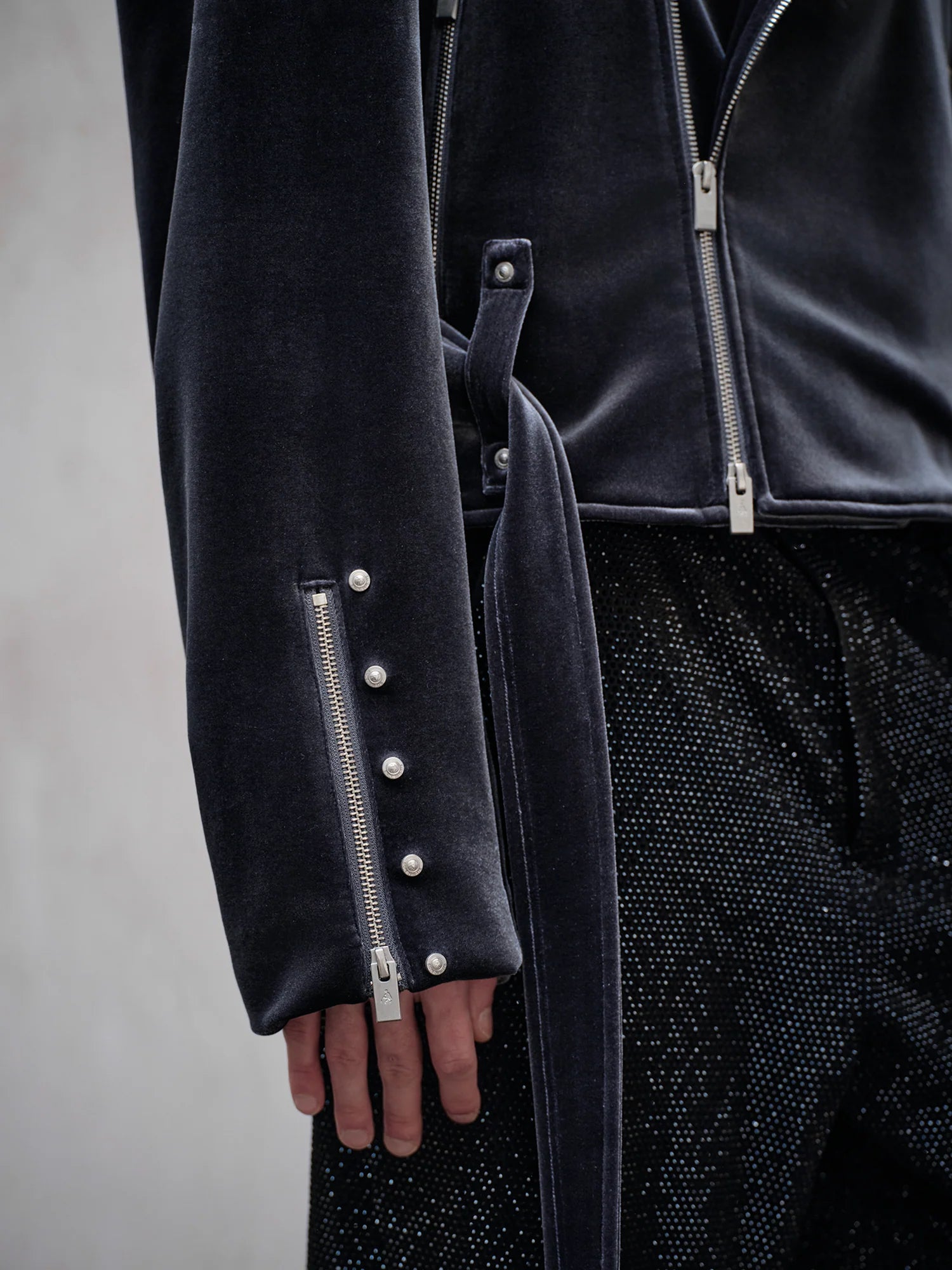 FACEONLAB Velvet Metal Epaulettes Jacket