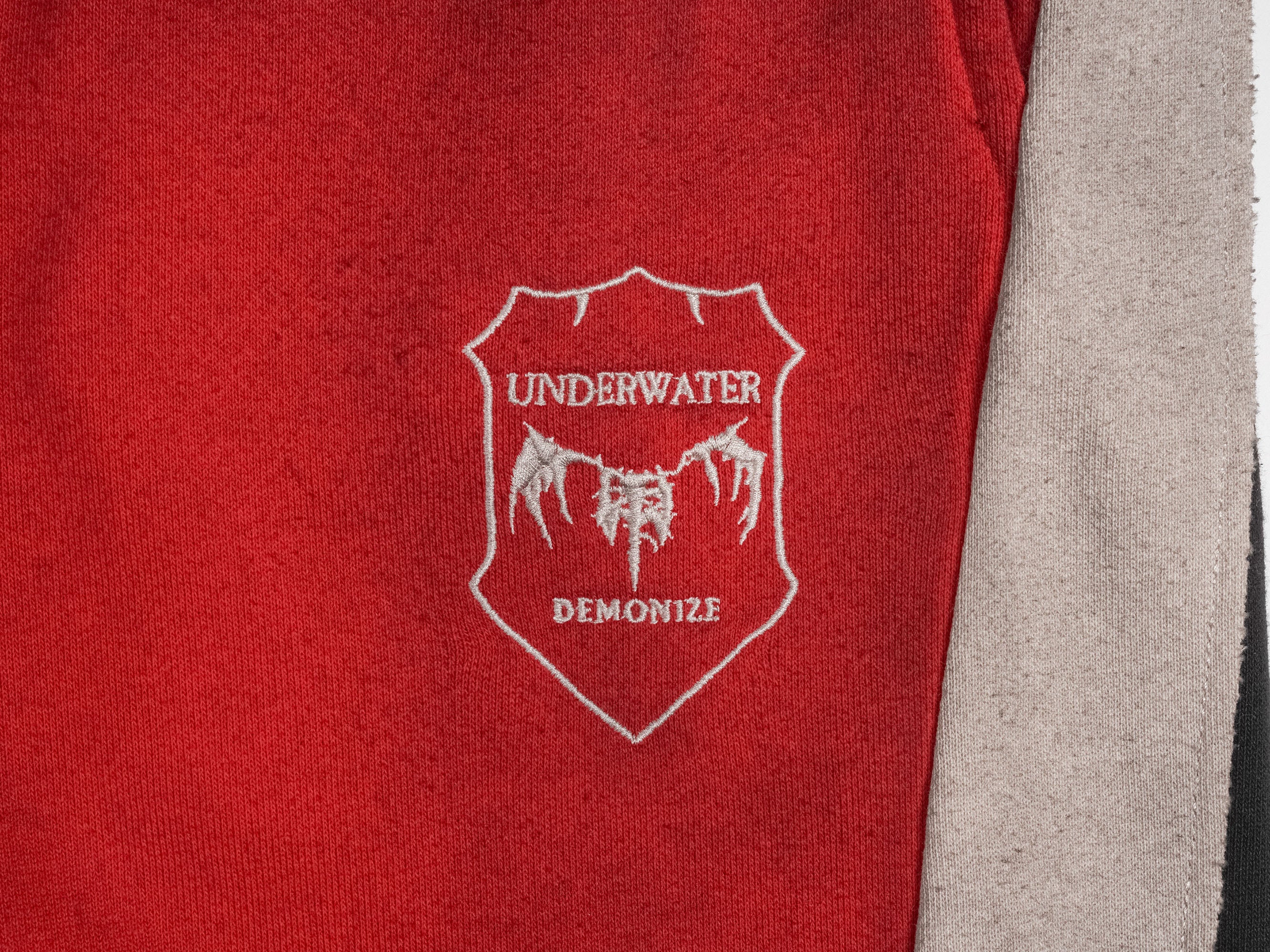 UNDERWATER Skeleton Distressed Contrast Panel Sweatpants