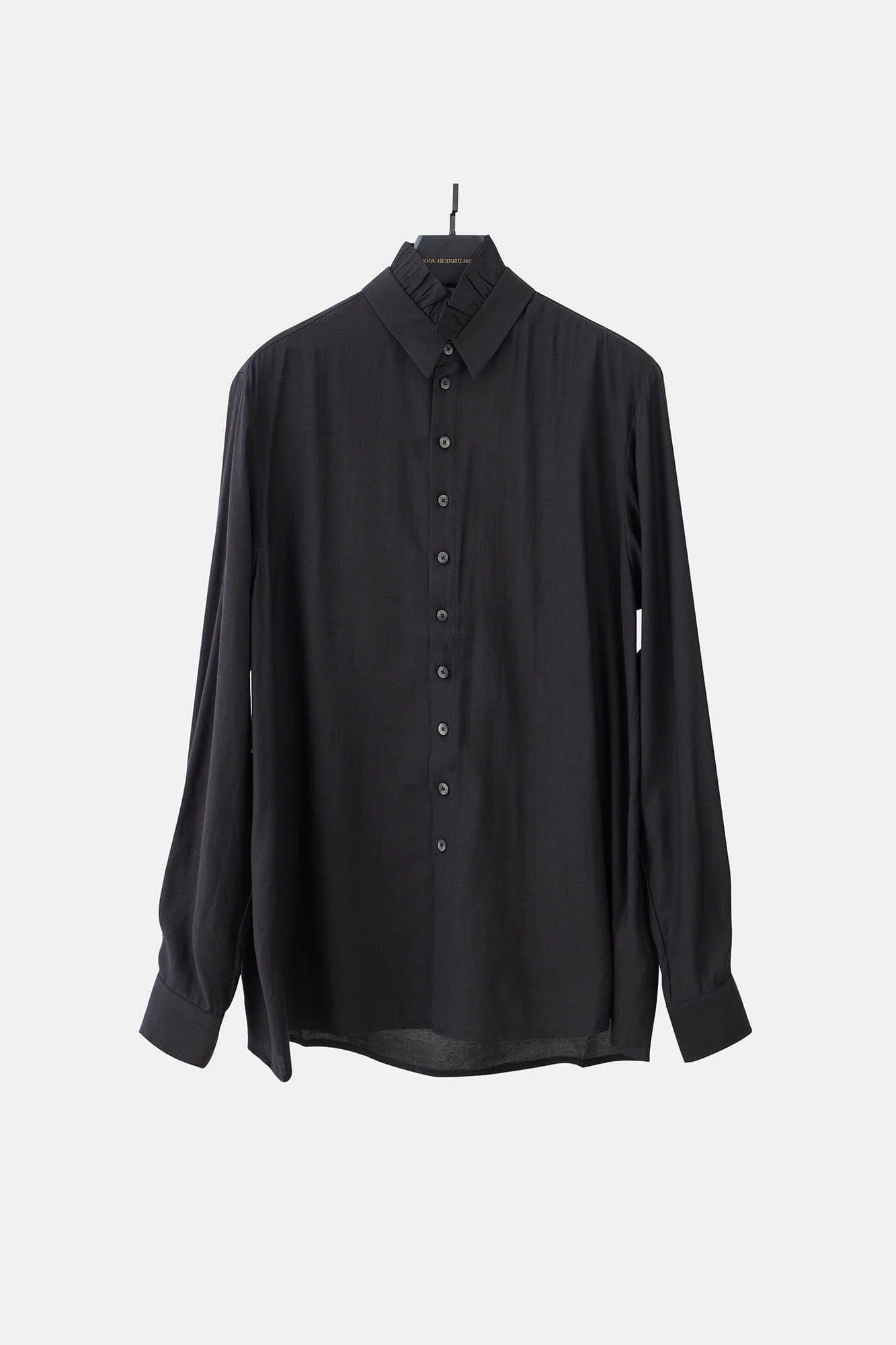 ILNya Nieternite Nifutur Ruffle-Neck Satin Shirt
