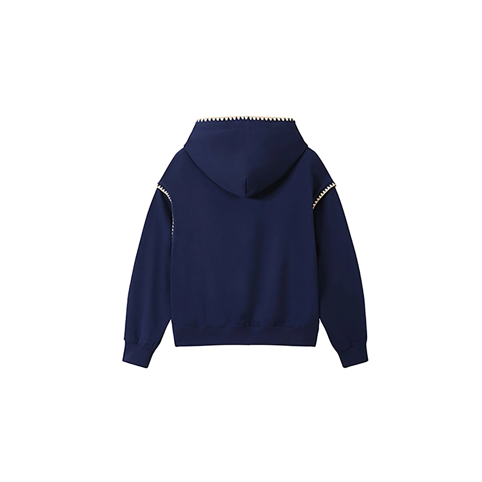 DONSMOKE Retro Embroidered Patch Whipstitch Hoodie