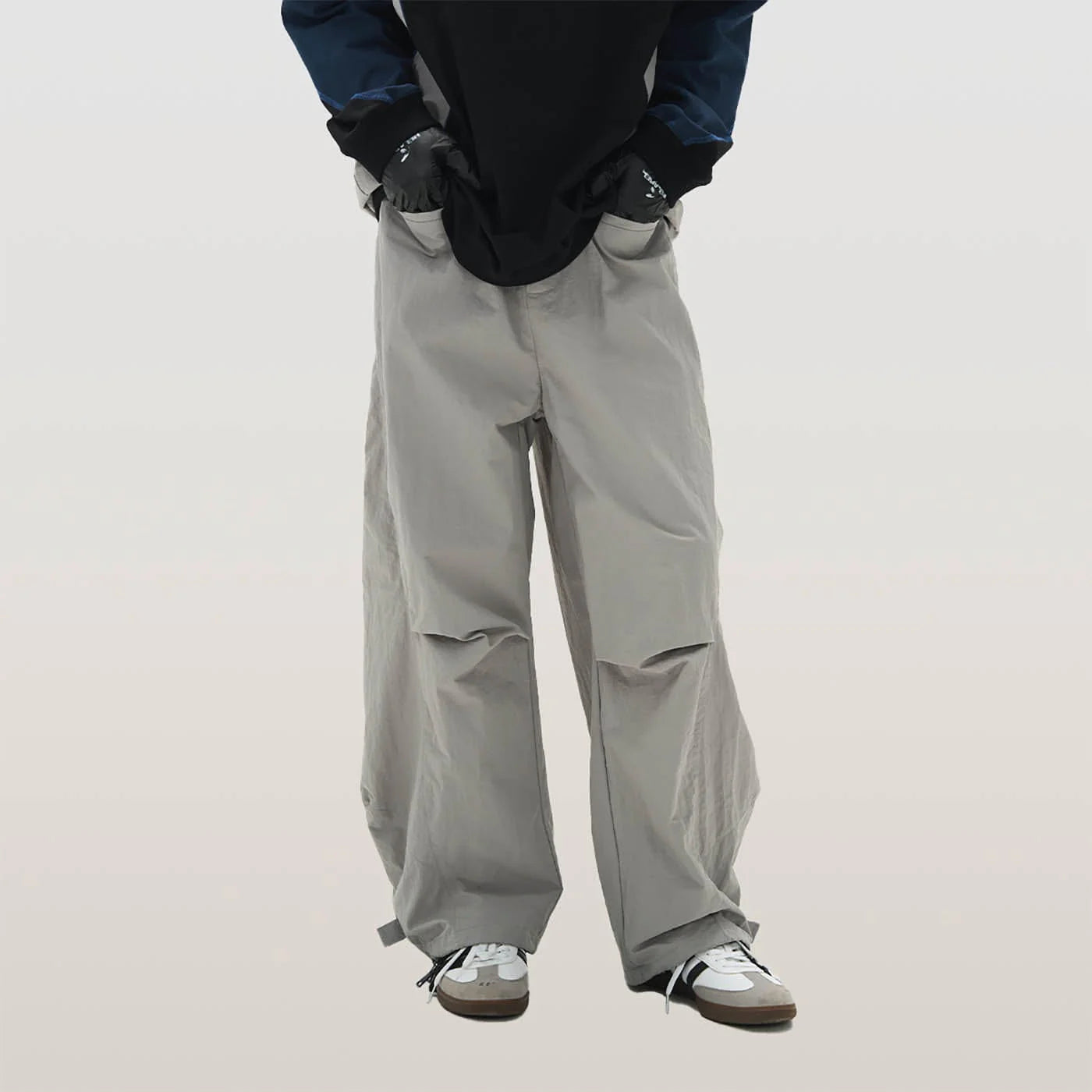 RELABEL Pleated Spliced Parachute Pants