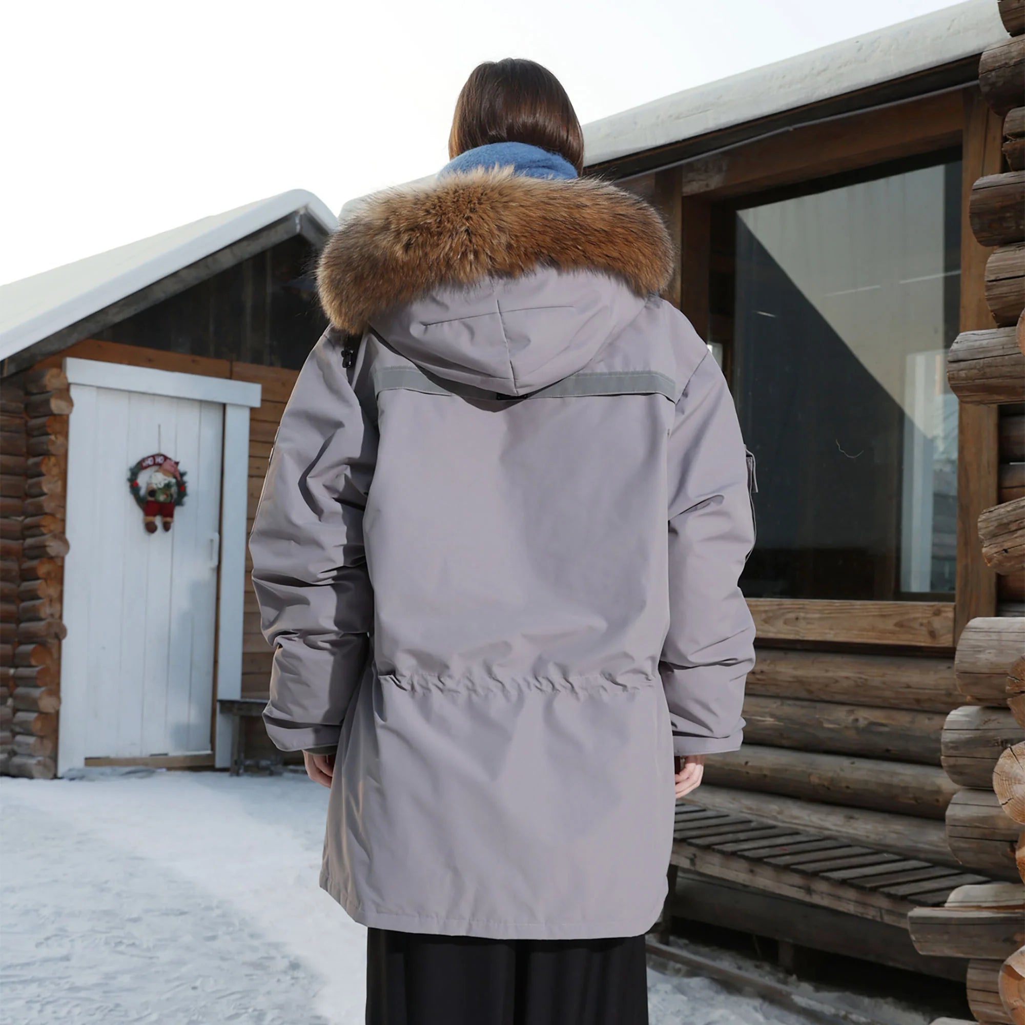 ERROR CODE ROBOT Faux Fur-Trimmed Reflective-Strip Utility Parka