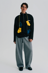 WIID Mitten-Chain Half-Zip Oversized Sweatshirt
