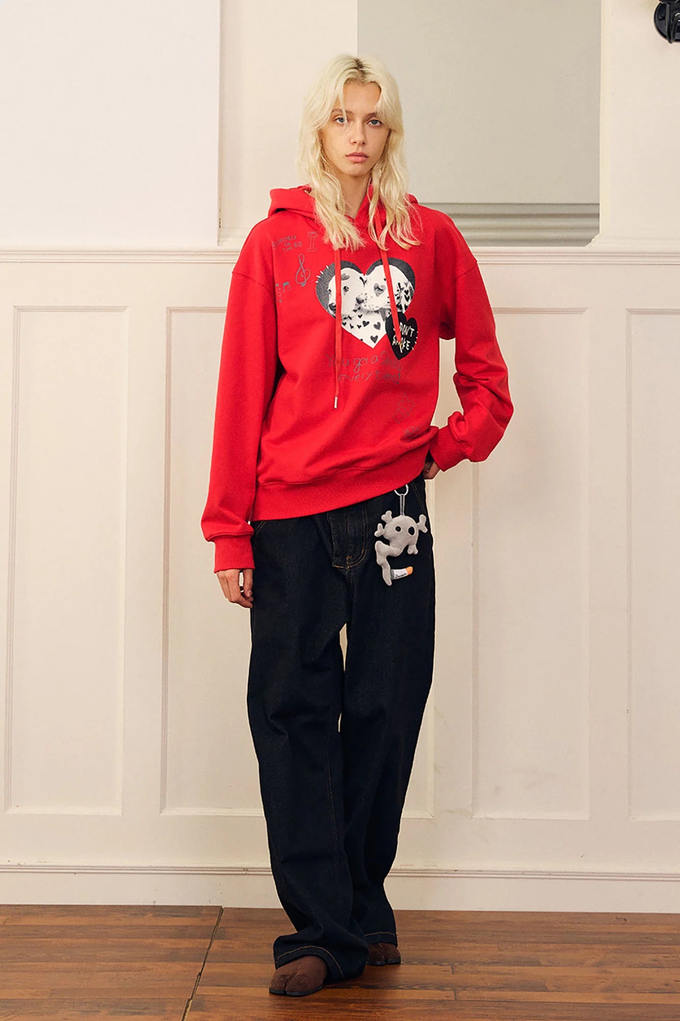 DONSMOKE Puppy Heart Doodle Hoodie