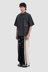 VANN VALRENCE Frayed Graphic Contrast Panel Sweatpants