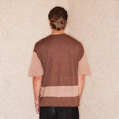 RICHILL Contrast Wool-Blended V-Neck T-Shirt