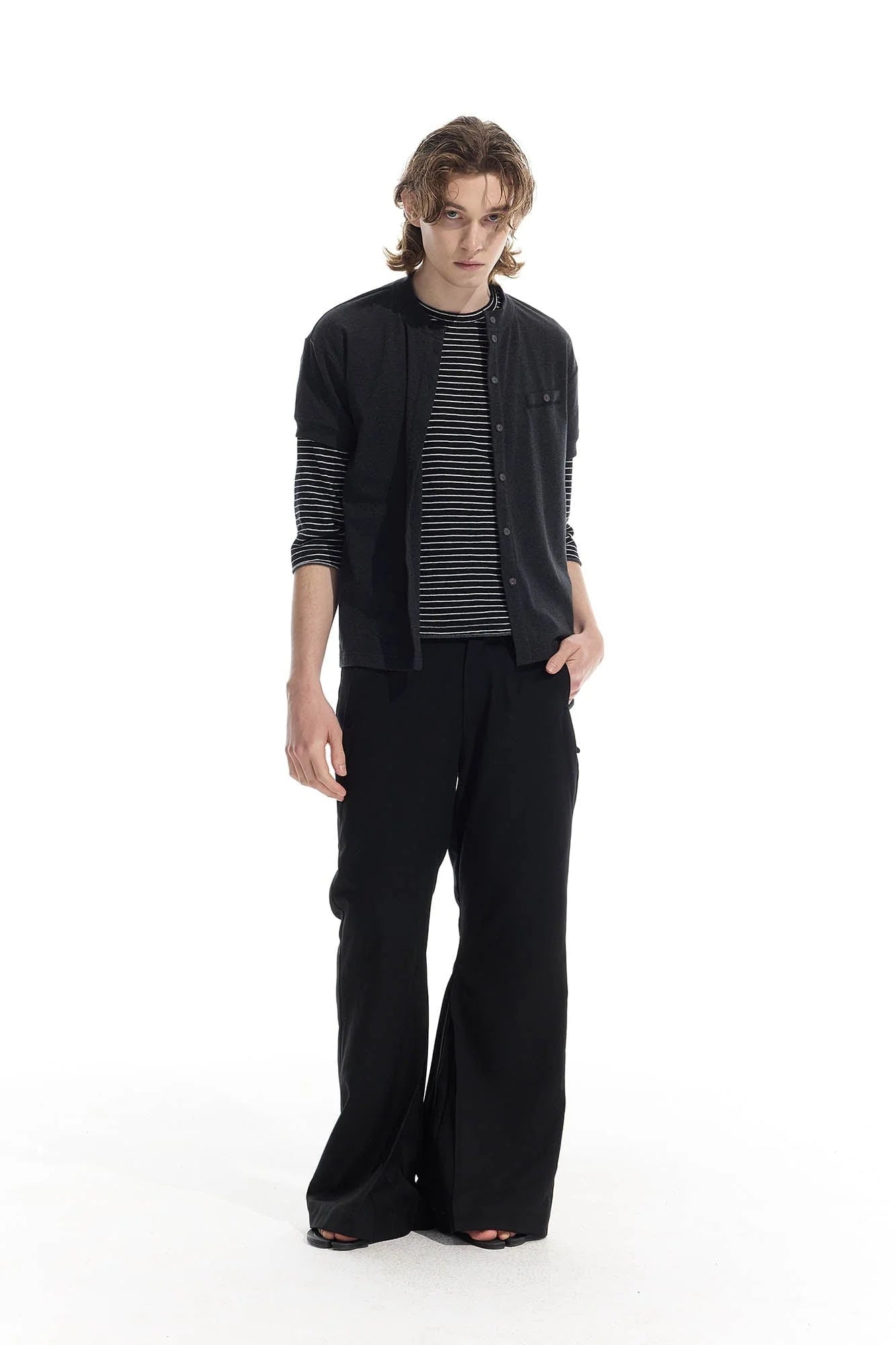WHISTLEHUNTER Essential Wool-Blended Pocket Short-Sleeve Cardigan