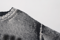 VANN VALRENCE Washed Distressed LOGO Sweater