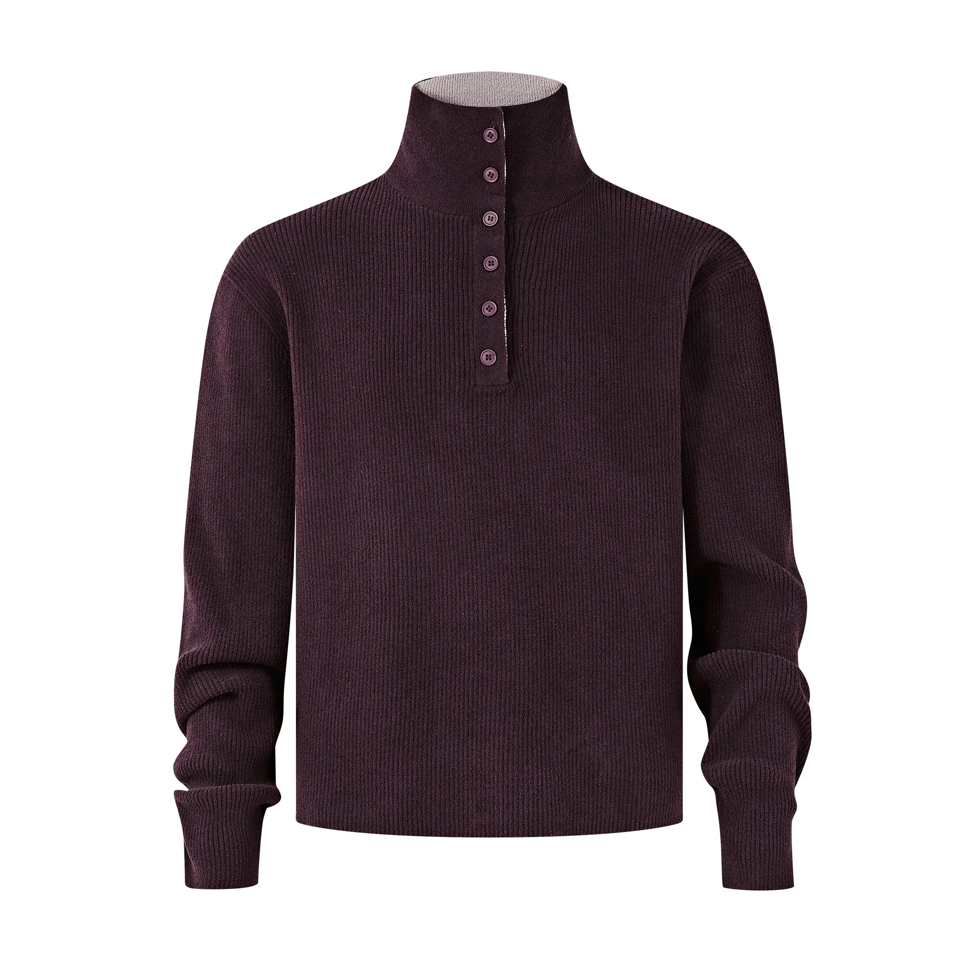 KREATE Contrast Layered Collar Ribbed Sweater