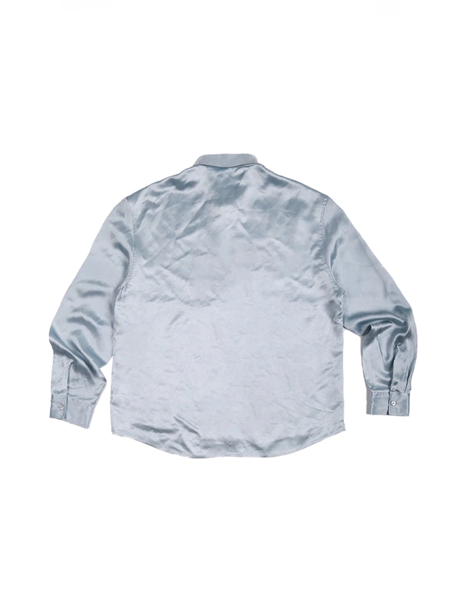 TRECLUB Glossy Embroidered-Placket Drapey Shirt