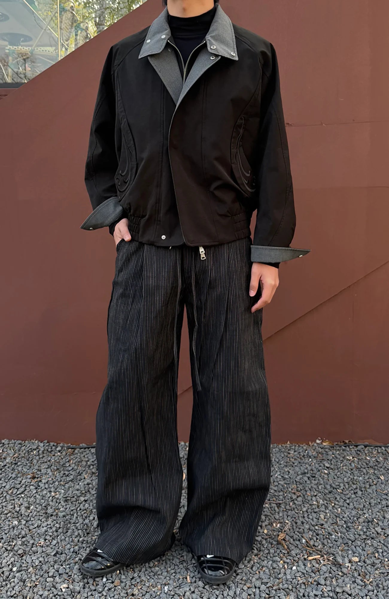 CATSSTAC Striped Double-Pleat Trousers