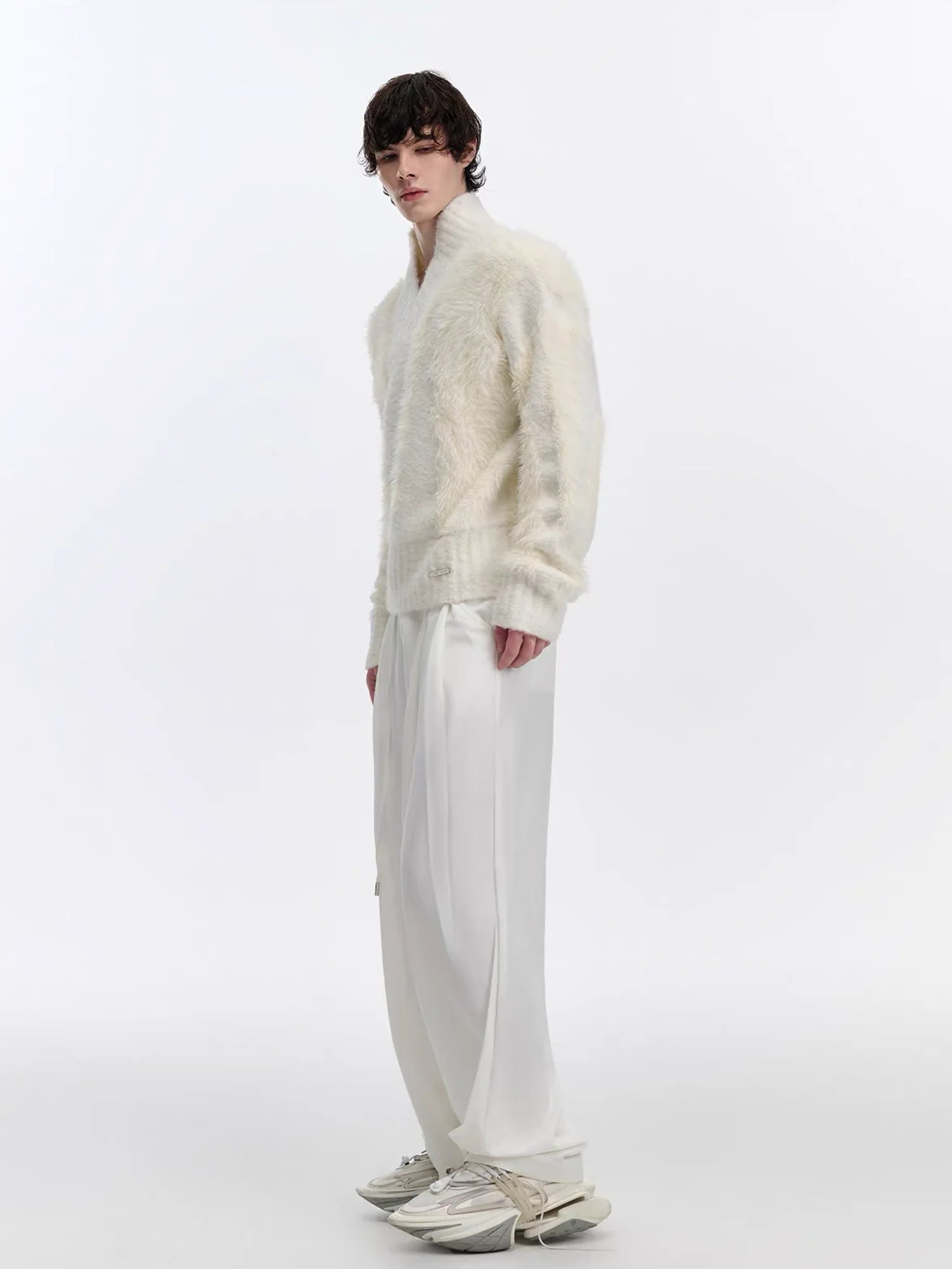 TIWILLTANG Fuzzy Faux-Mink Contrast Sweater