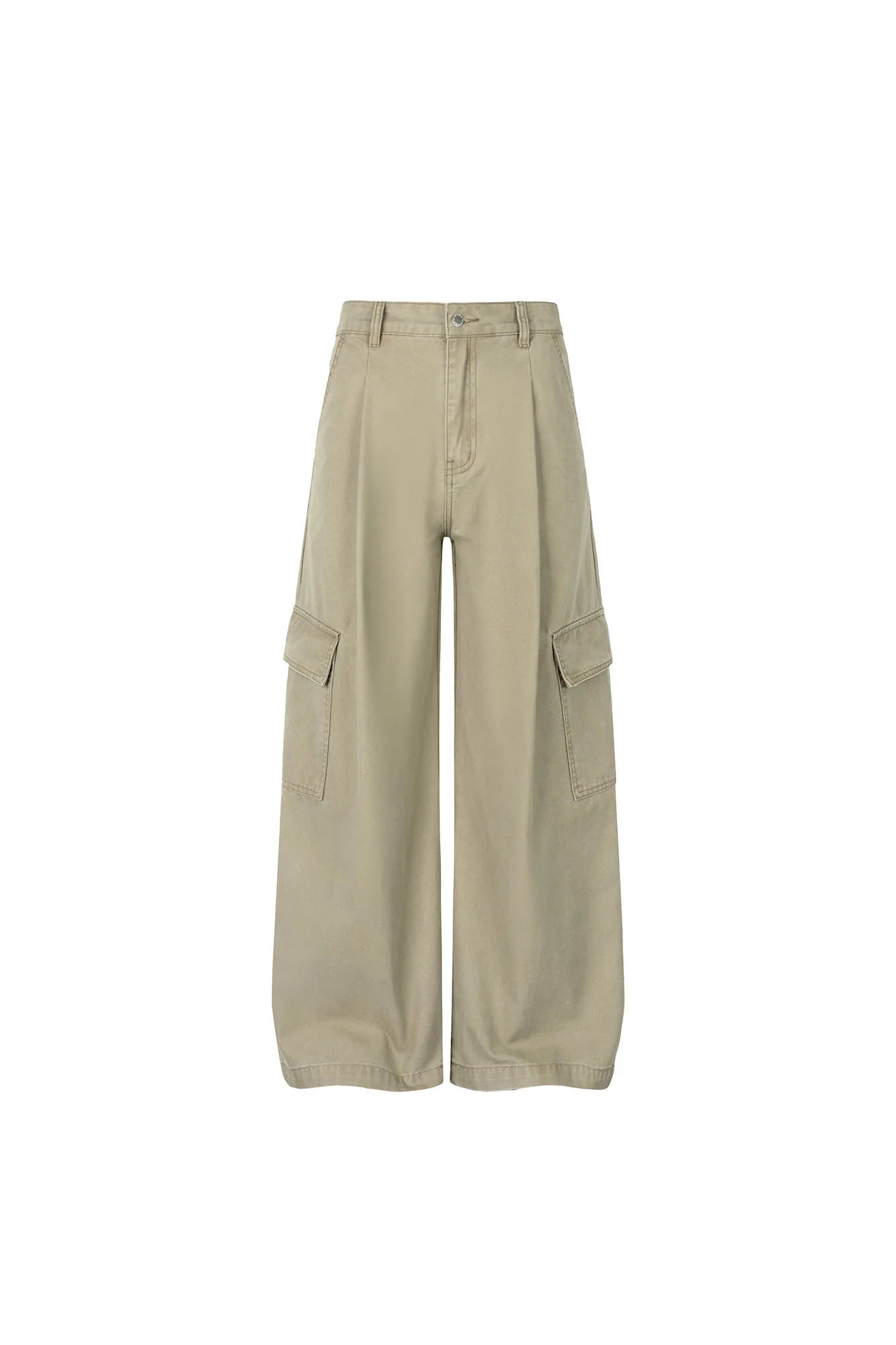 OKAYTHXBYE Pleated Utility Baggy Cargo Pants