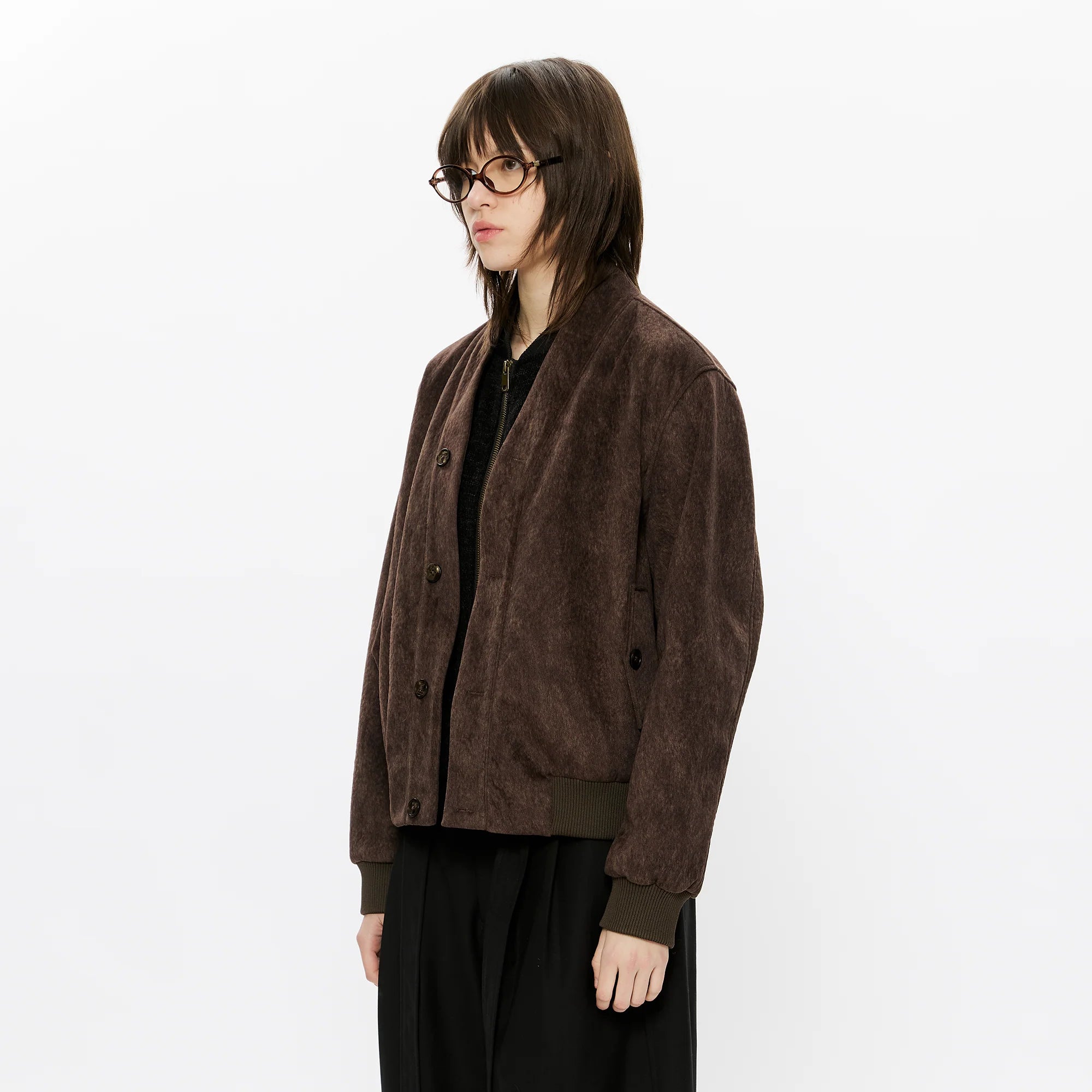 KREATE Faux Layered-Look V-Neck Jacket