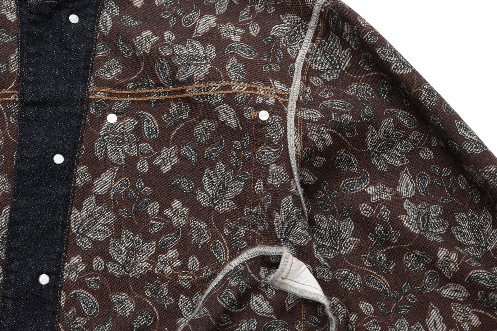 OKAYTHXBYE Floral-Lined Denim Jacket
