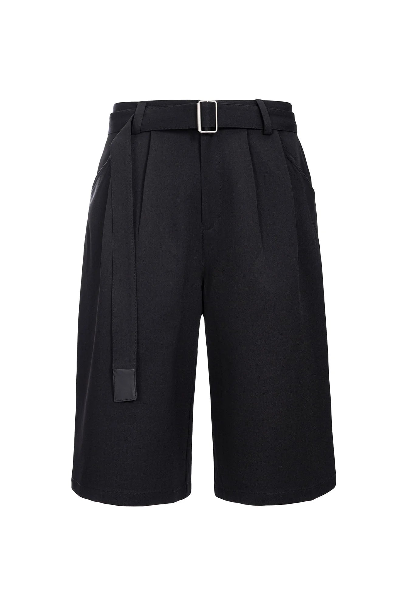 CATSSTAC Pleated Belted Wide-Leg Shorts