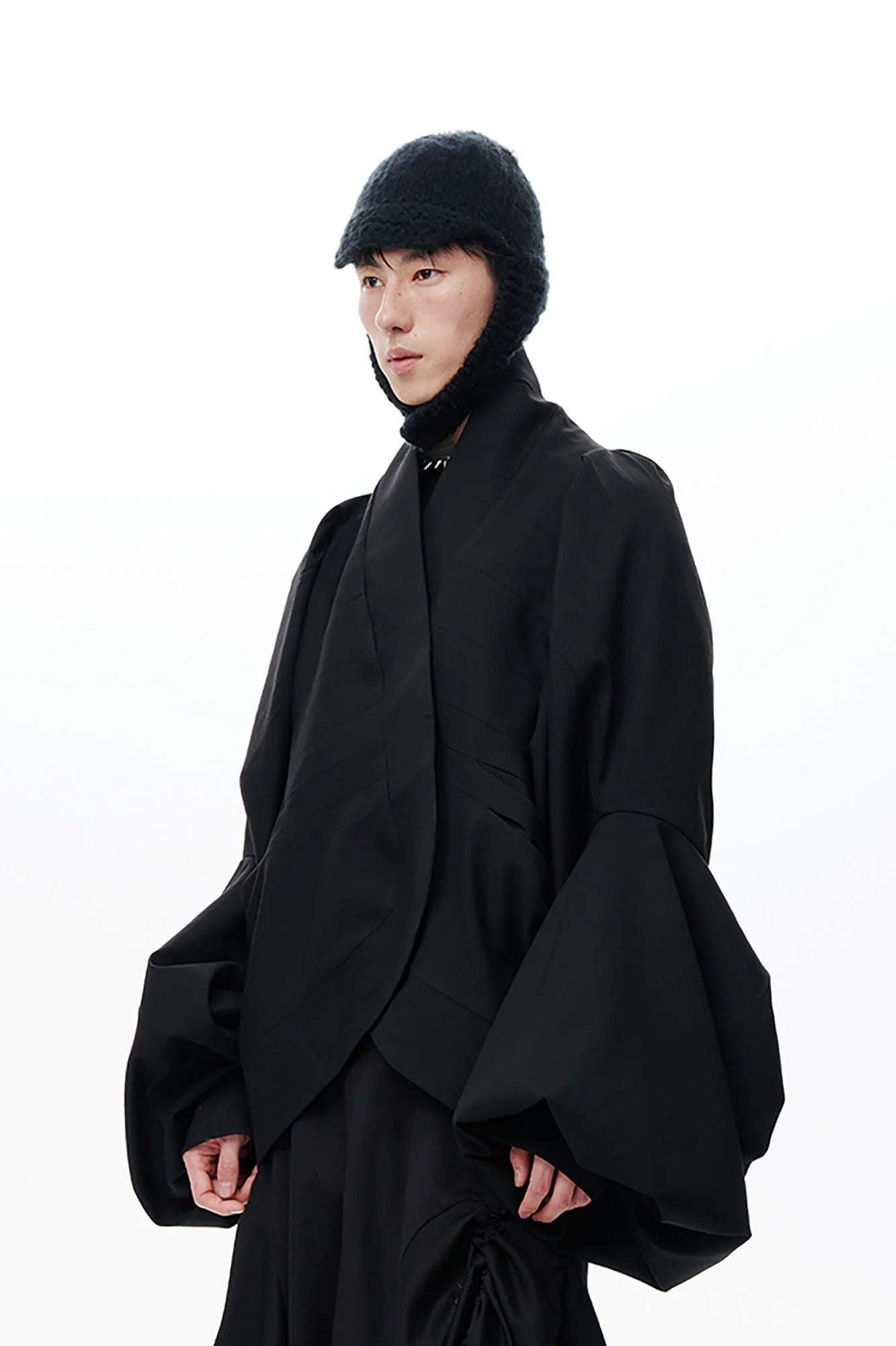 TUIMU Structured Lantern Sleeve Oversized Jacket