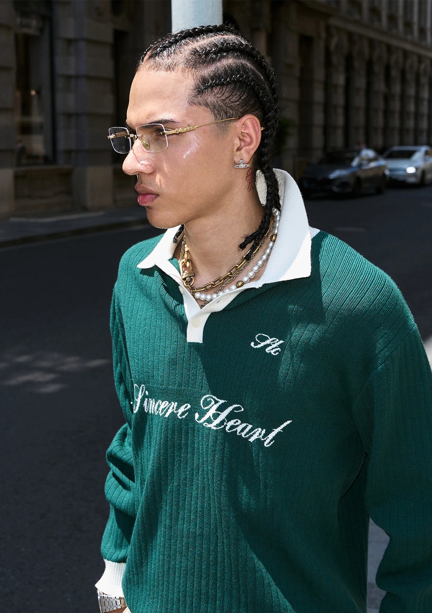 STEEPC Contrast Collar Polo Sweater